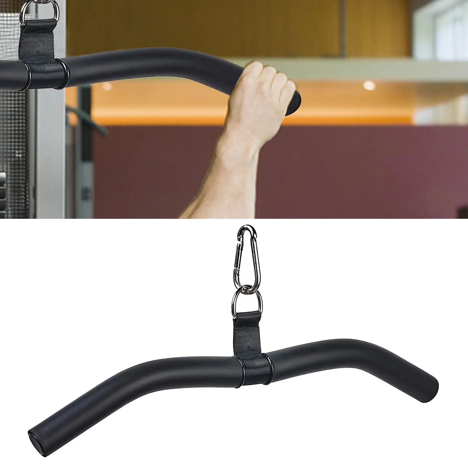 Gym Home Fitness Pulldown Bar Hand Grip Pulley Cable Machine Attachment