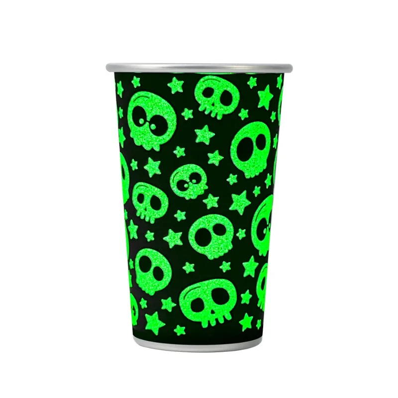 

Halloween cold change luminous aluminum cup creative skull print