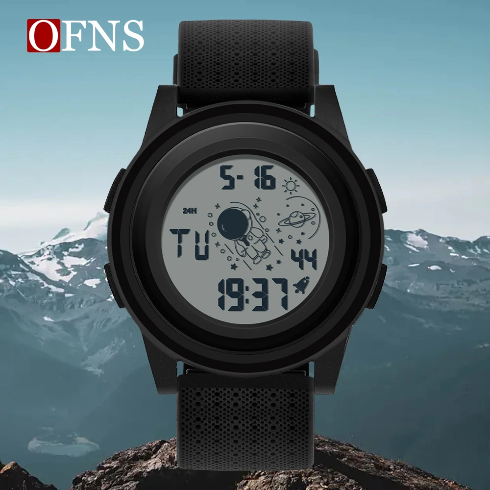 

OFNS 2153 Casual Men's Single Display Countdown Digital Sports Watch Men's Waterproof Stop Watch Electronic Watch Montre Homme