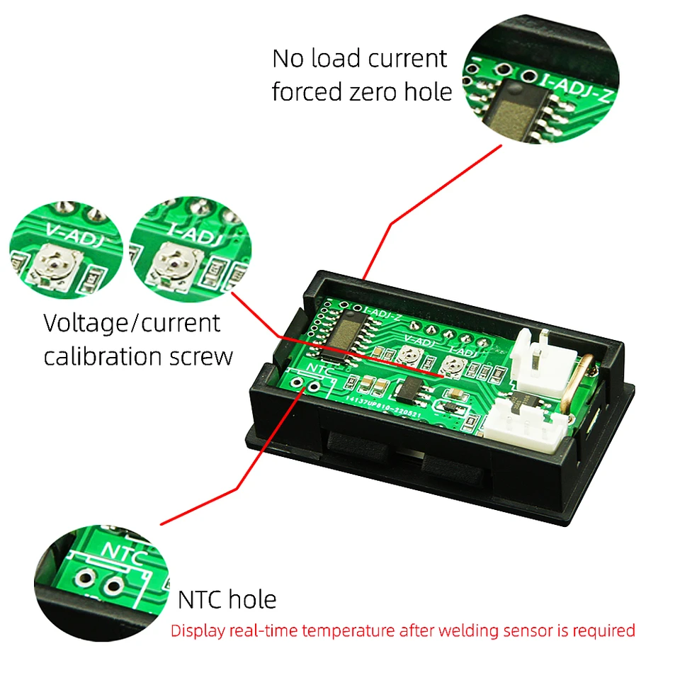Runde LED Digital Auto LKW Wassertemperaturanzeige Temperatursensor Temperatura Moto Voltmeter Volt Spannungsmesser 2 In 1 A 92294410