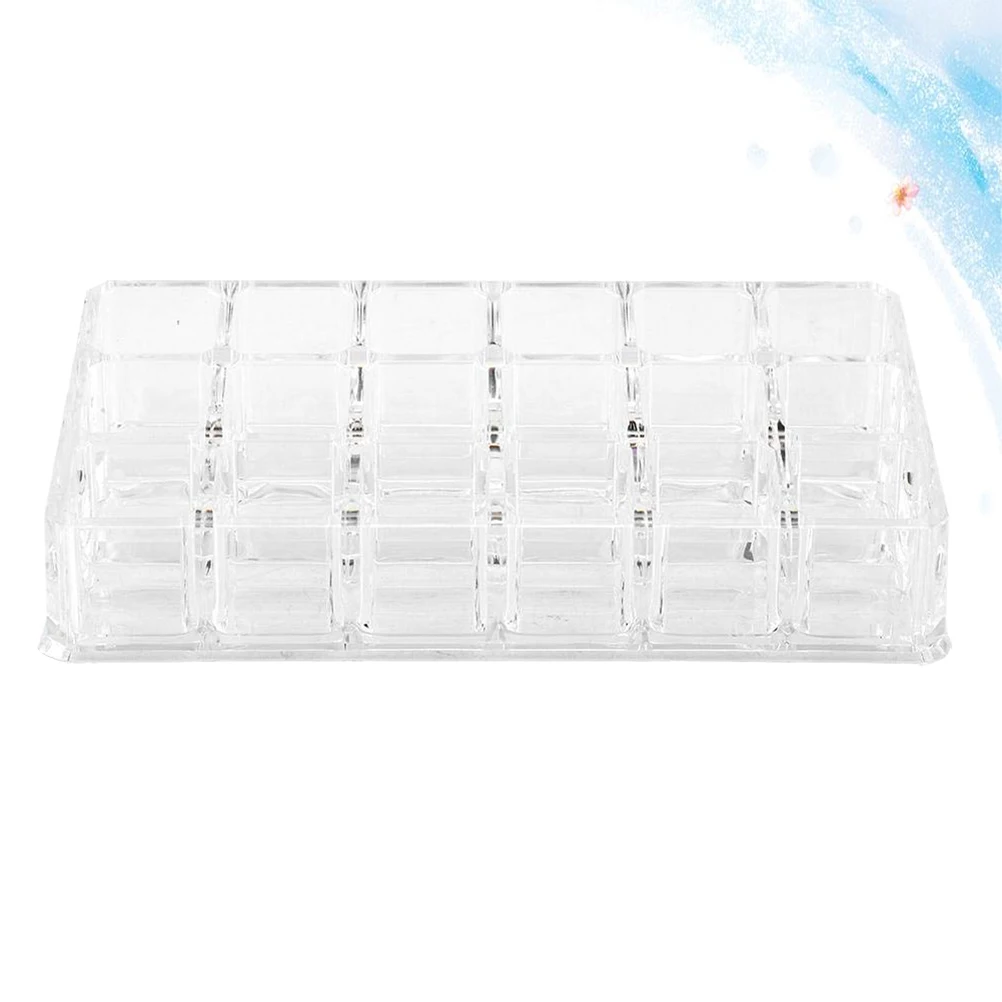 

18-Grid Lipstick Display Rack Transparent Storage Organizer Desktop Makeup Holder for Lipstick Nail Polish Lip Gloss
