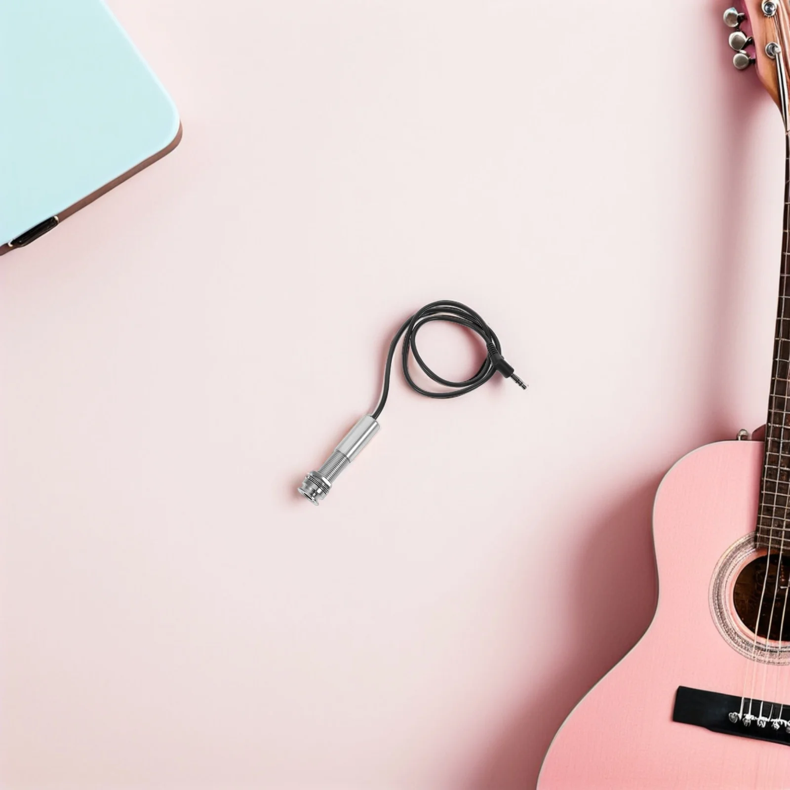 

Guitar Pickup Wire 62cm Acoustic No Drill Installation Pickup Cable Stable Transmission Instrument Cable for Studio Stage