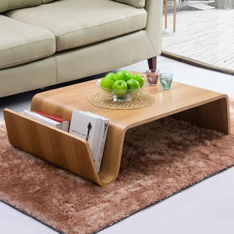 Modern Minimalist Designer Living Room Creative Coffee Table Nordic Ancient Large Curved Wood Tea Table Home Furniture SGKT