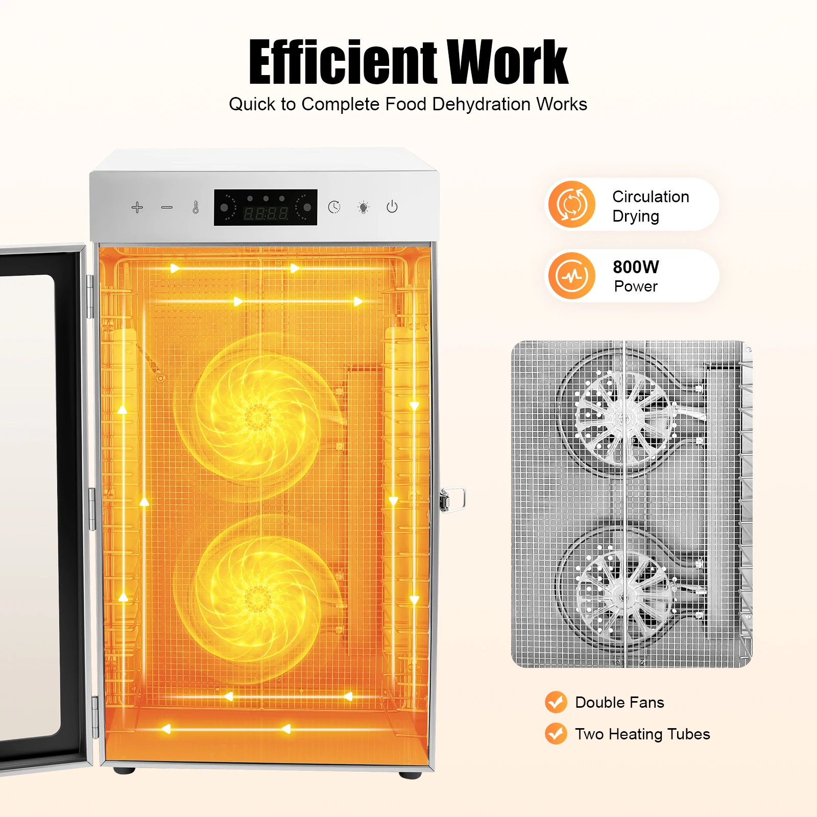 18단 트레이 식품 건조기 304 201 스테인리스 스틸 과일 건조기 800W 상업용 식품 건조기 (고기, 과일, 쇠고기, 애완동물 사료용)