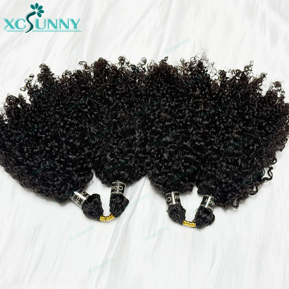 الأفرو غريب مجعد ريشة الكروشيه وصلات شعر بشرية Knotless قبل فصل الكروشيه الشعر سلسلة في الأوسط لضفائر بوهو