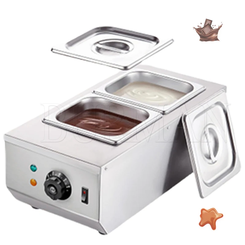 2 Tanks Electric Chocolate Tempering Machine Chocolate Melting Pot For Kitchen Appliance