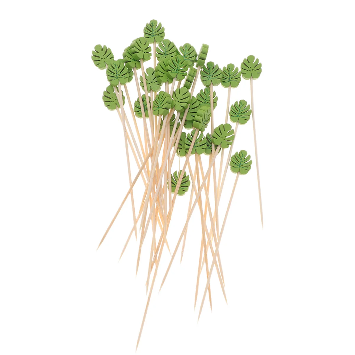 

100Pcs Bamboo Food Picks Multipurpose Wooden Sticks for Fruit Snack Appetizer Drink Party Decoration Supplies Set