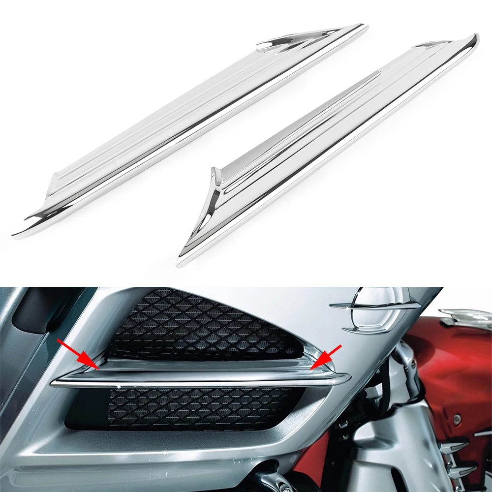 GoldWing GL1800 ABS Motorcycle Chrome Side Vent Fairing Fins Scoop Accents Trim For Honda Gold Wing GL 1800 2012 2013-2016 2017