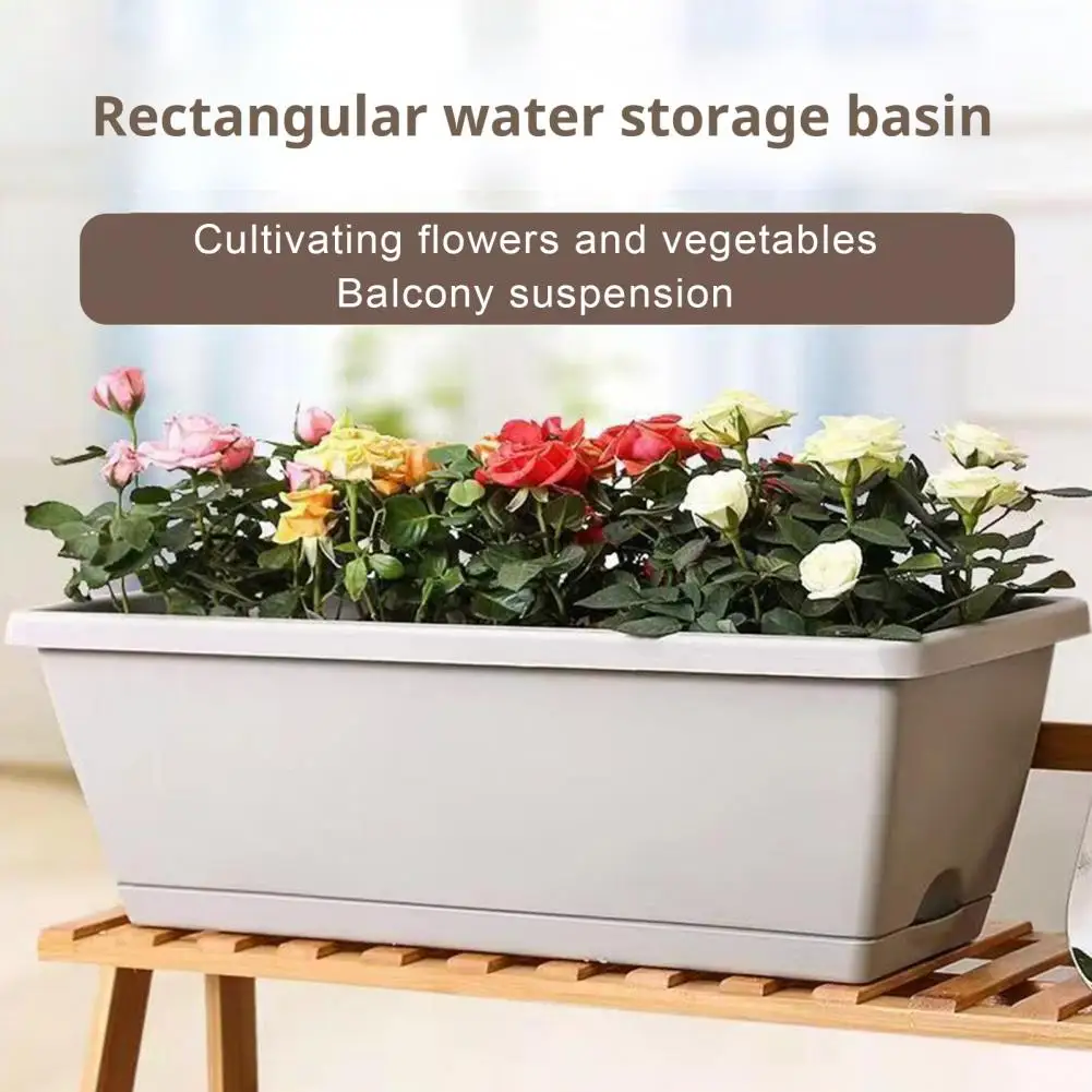 Vegetable Growing Box Rectangular Indoor Vegetable Herb Planter Box with Drainage Holes Strong Load-bearing Capacity for Growing