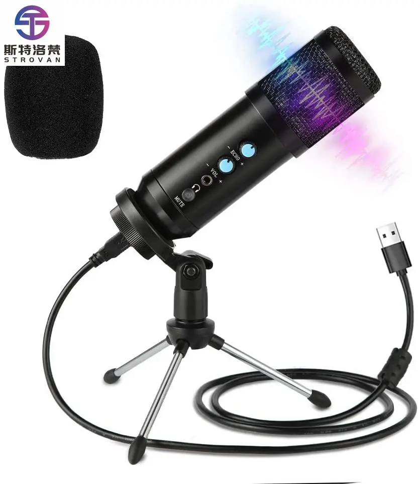 

Light-Weight Multipurpose USB Desktop Condenser Microphone for Podcast Pro Recording Gaming Meetings Voice Overs Streaming