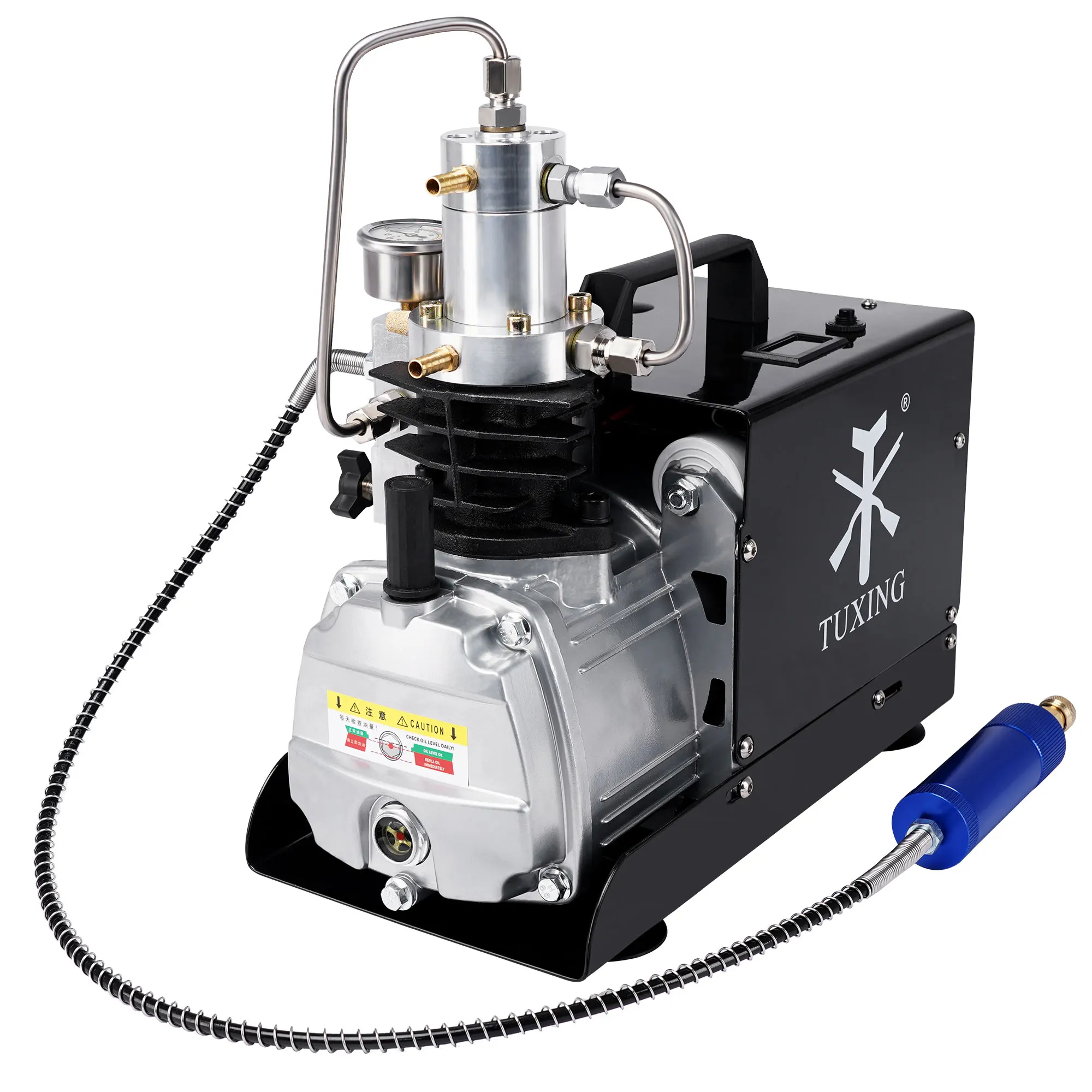 TUXING 300Bar 4500Psi PCP Luftkompressor Elektrischer Hochdruckkompressor für Tauchen 0-6,8L Tank PCP Gewehr 220V/110V TXES021