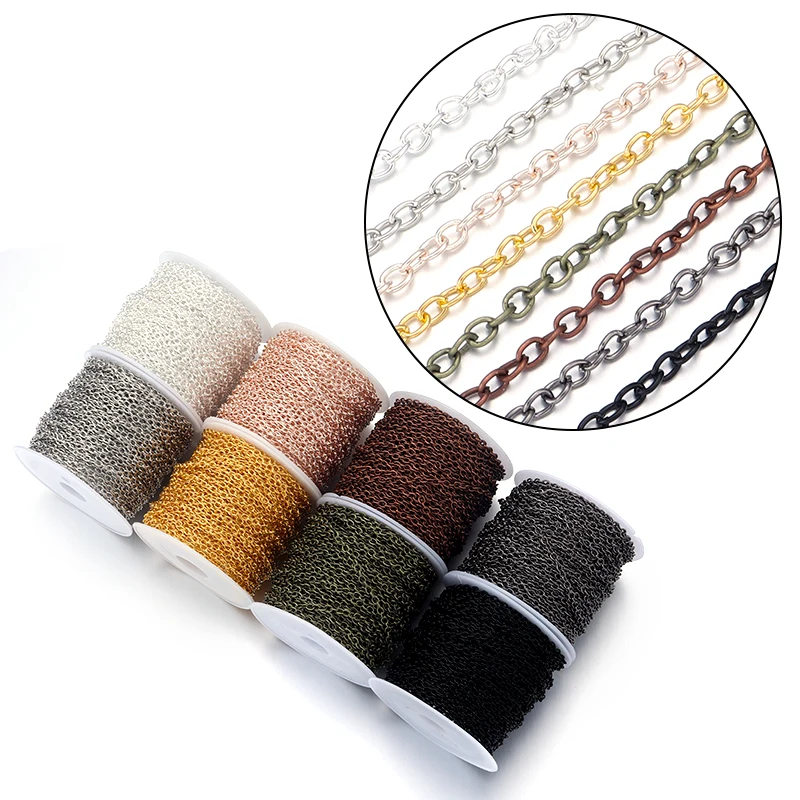 

5-10yards Golded/silvered/Bronze/Black Plated Necklace Chain for Jewelry Making Findings DIY Necklace Chains Materials Handmade