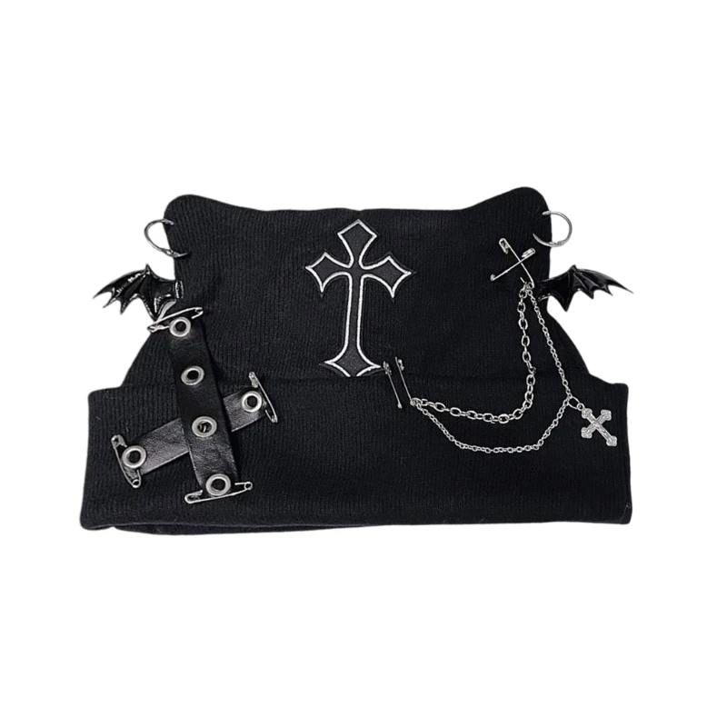 

Шляпа с черепом для Хэллоуина, косплей, шляпа с крыльями летучей мыши и крестами, шляпа, пуловер, шляпа для косплея, шапка с для