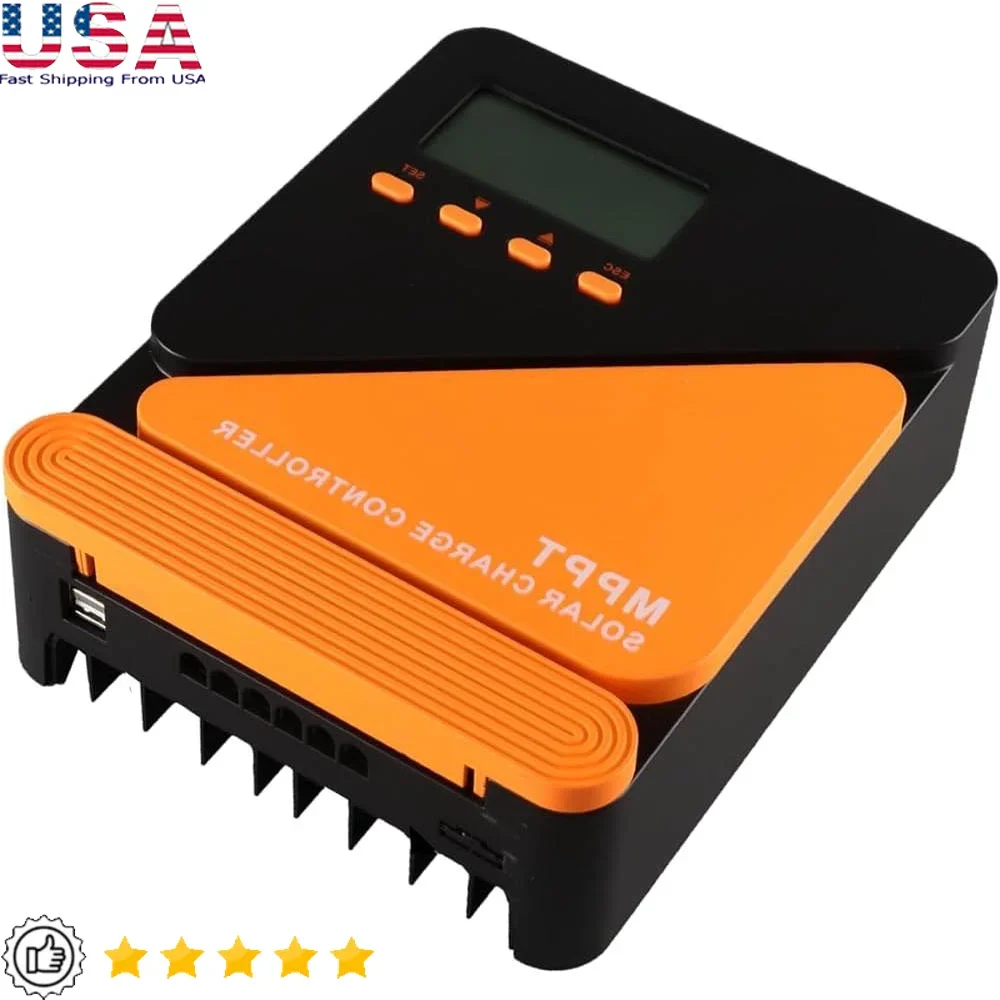 

20A MPPT Solar Charge Controller 12V 24V Dual USB 5V 3A Output Dual Fans Intelligent Protection AGM Gel Flooded Lithium