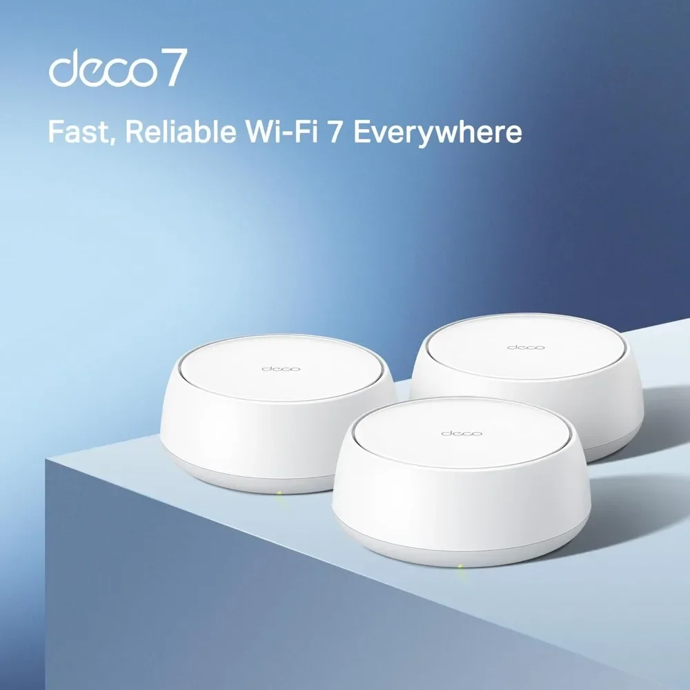 US Shipping Deco 7 BE25 BE5000 WiFi 7 Mesh System 3-Pack, 5Gbps, 6,600 Sq.Ft, 2×2.5G Ports, MLO & AI-Roaming