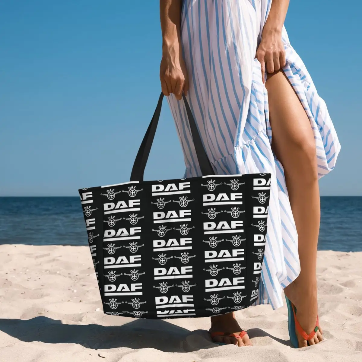 Daf Truck Classic Car Logo Beach Tote Bag Sport Gym Yoga Duffle Large Tote Bag Women Travel Bag Fitness bag