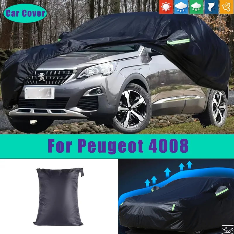 

Для Peugeot 4008, автомобильные полные внешние чехлы, уличные водонепроницаемые, пылезащитные, защита от солнца, дождя и снега, внешние автомобильные аксессуары