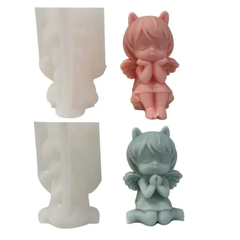 New 3D Handmade Mold Praying Angel Silicone Mold Aromatherapy Candle Plaster Mold DIY Epoxy Resin Plaster Modeling Decoration