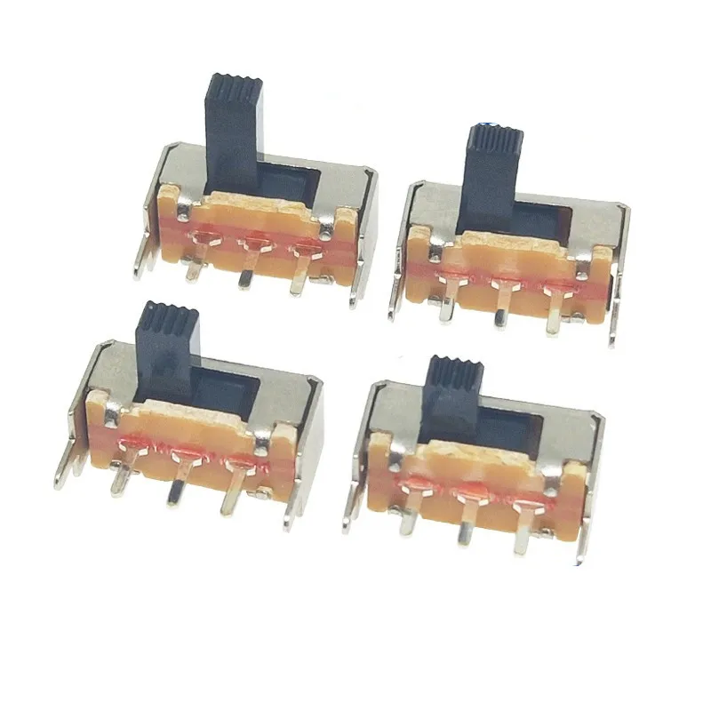 100PCS  2Position 1P2T PCB Panel Angle Horizontal Slide Power Toggle Switch SSK-12F14G4/G5/G6/G7