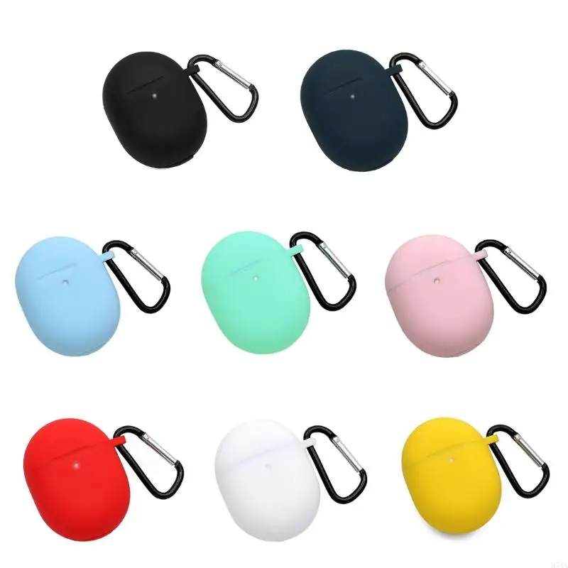 

Colorful Silicone Case Cover Shockproof Protective Cover Case with Keyring Shock-proof fitting for Pixel Buds 67JA