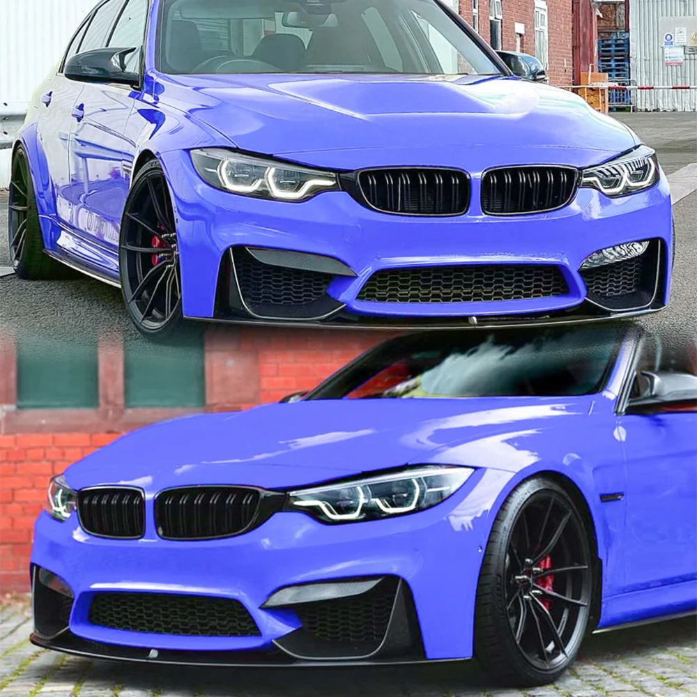 Car Front Bumper Lip Splitter Canards Spoiler For BMW F80 M3 2014-2019 F82 F83 M4 2015-2020 Fog Lamp Eyebrow Frame Cover Grille