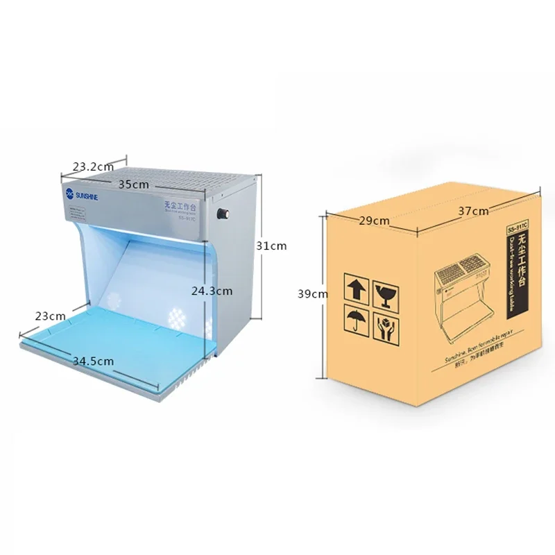 SS-917C Dust Free Working Room Anti Dust Working Bench Adjustable Wind Cleaning Room For Phone Refurbish Repair Workbench