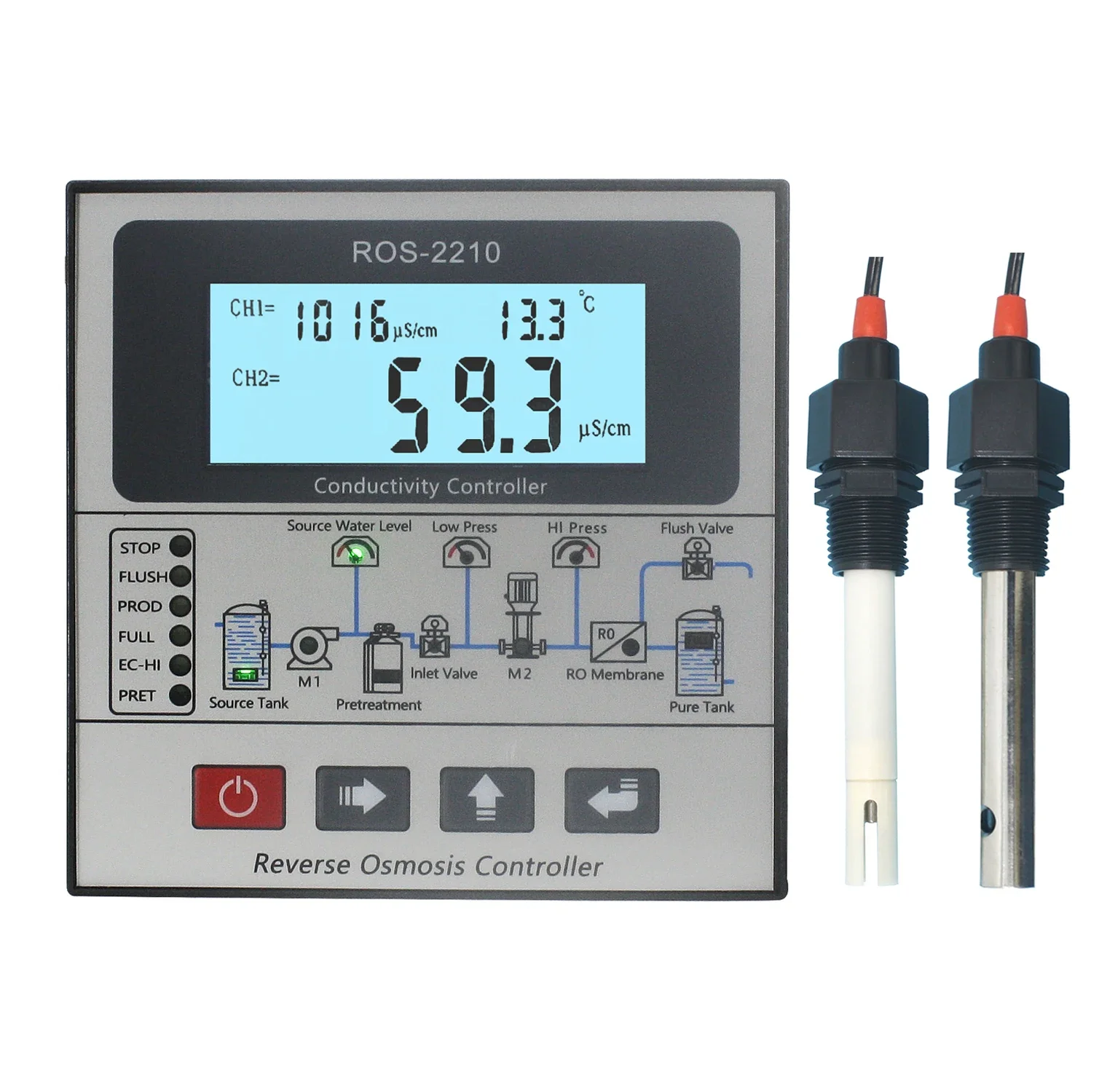 Single Double Stage Reverse Osmosis System Controller Conductivity TDS Measuring For Water Purification Filtration Equipment