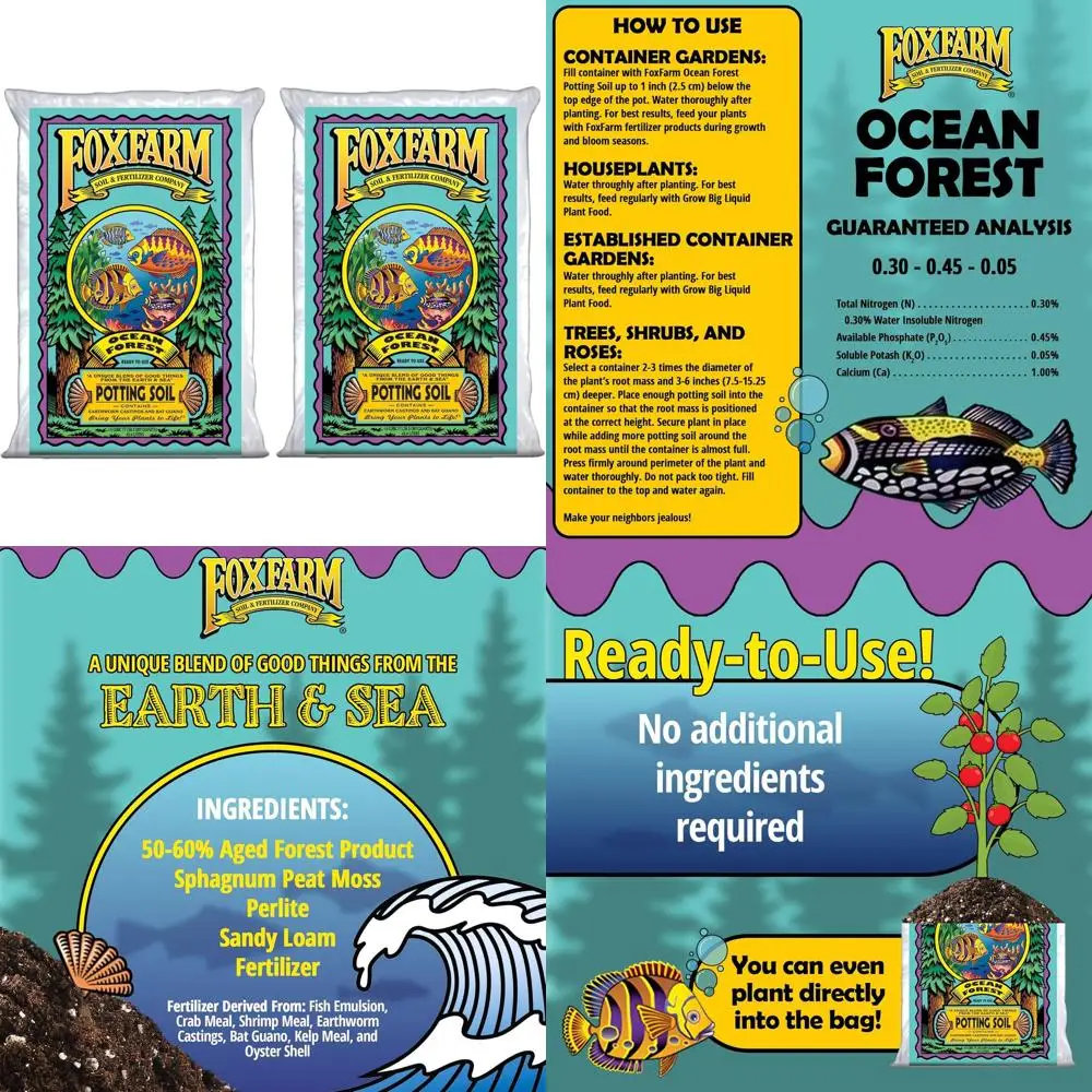 

1.5 Cubic Feet Potting Soil - Dual Pack, Ideal for Containers, Light & Aeration, Moisture Retention, Optimal pH for Plant Growth