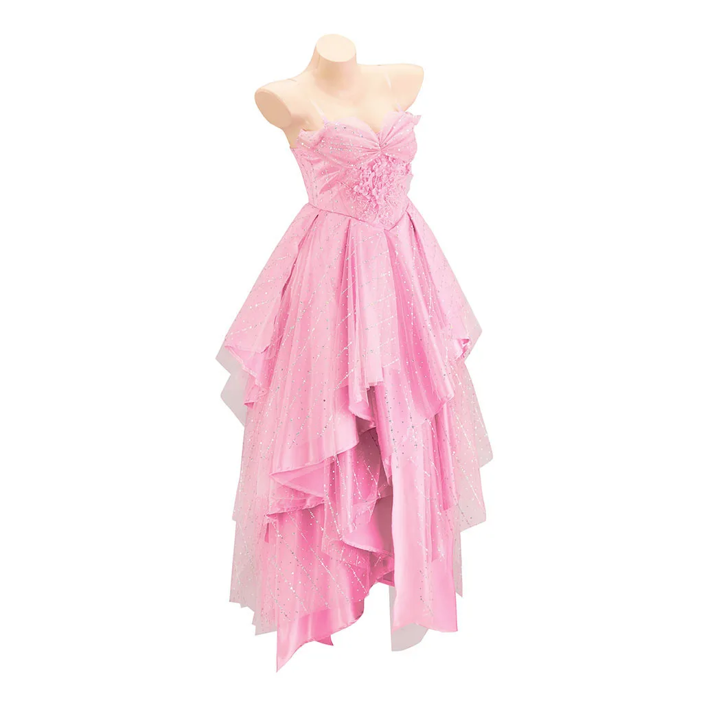 Wicked Glinda Cosplay Costume Pink Dress Ariana Grande Film Outfit Adult  Women Halloween Carnival Party Dress - AliExpress 200000532