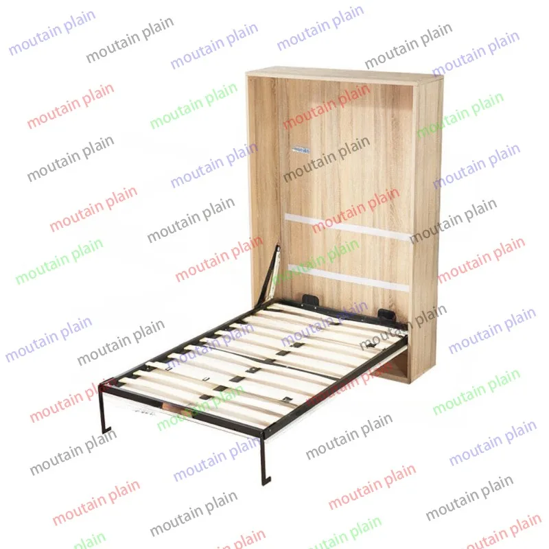 for Small Apartment Automatic Installation Multi-Functional Hidden Wall Folding Bed with Wardrobe Side Straight Down Bed