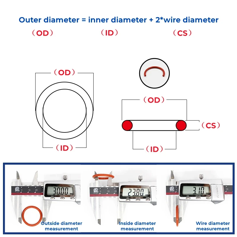 CS 6mm Red Silicone O Rings Gasket VMQ Silicone Food Grade Seal Washer Waterproof Insulation Rubber Spacer OD 28-880mm