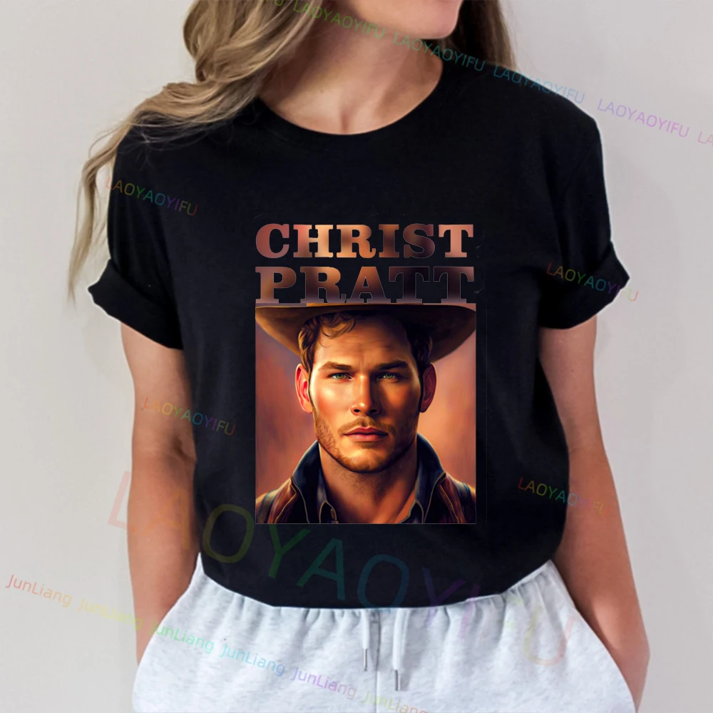 I Love Chris Pratt T-shirt Short Sleeve Tee Vintage Clothes Mens Funny 100% Cotton T-shirts for Men Men's Clothing Tshirt Y2k