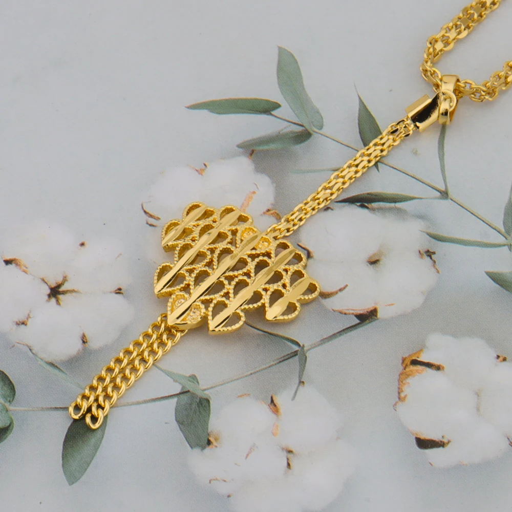 Collar chapado en oro, pendientes, conjunto de joyería para mujer, dijes de moda, fiesta, bodas, compromiso, regalo de j