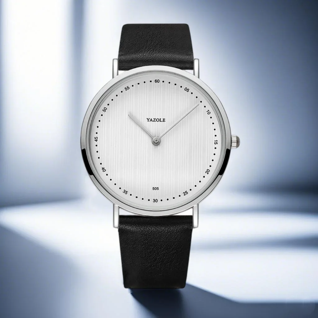 YAZOLEメンズ腕時計 クラシック ブラック ブラウン クォーツ腕時計 メンズ レディース レジャー シンプル メンズウォッチ クロック ギフト メンズ腕時計