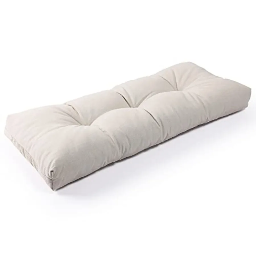 

LokGrip Non Slip Tufted Memory Foam Bench Cushion FadeShield Water Resistant Durable Thicken Outdoor/Indoor Bench Seat Pads 36x