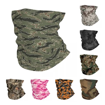 Tiger Stripe CamSolomon Cou Bandana pour hommes et femmes adultes, écharpe de visage camouflage militaire, écharpe de cyclisme, coupe-vent