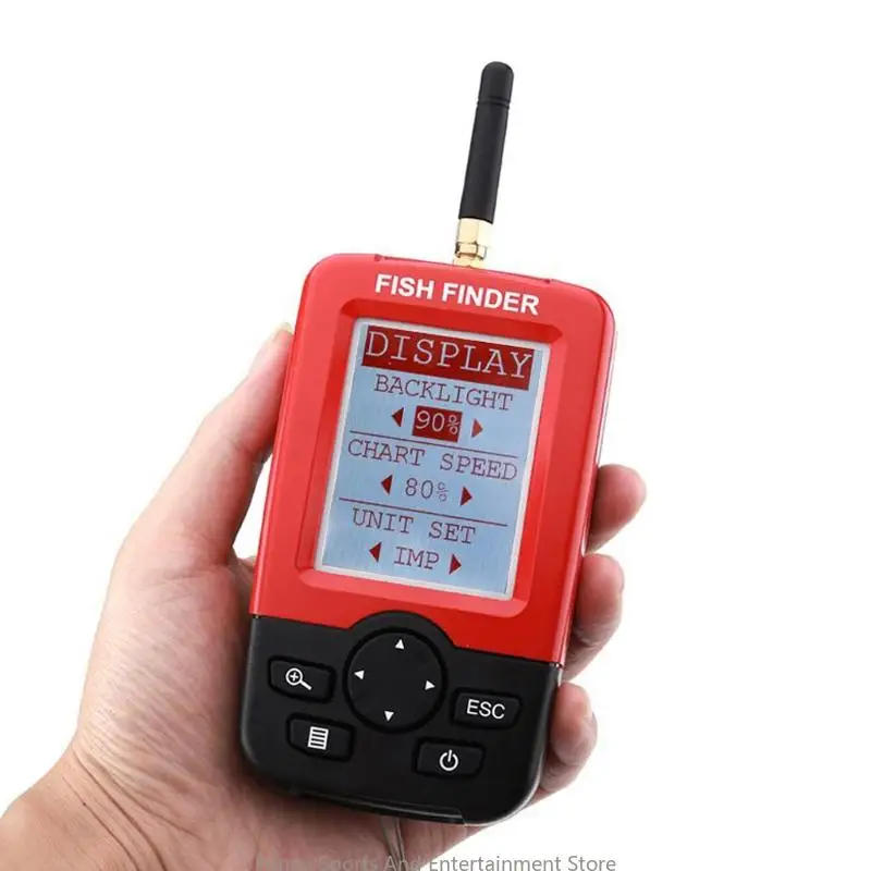 C4DE Portable Fish Depth Finder Water محول مكتشف الأسماك المحمولة لـ W/LCD