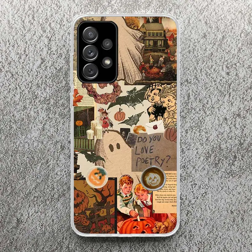 October Fall Halloween Spooky Pumpkin Phone Case for Samsung Galaxy A14 A54 A15 A55 A13 A53 A12 A52 A25 A35 A24 A34 A23 A33 A22 