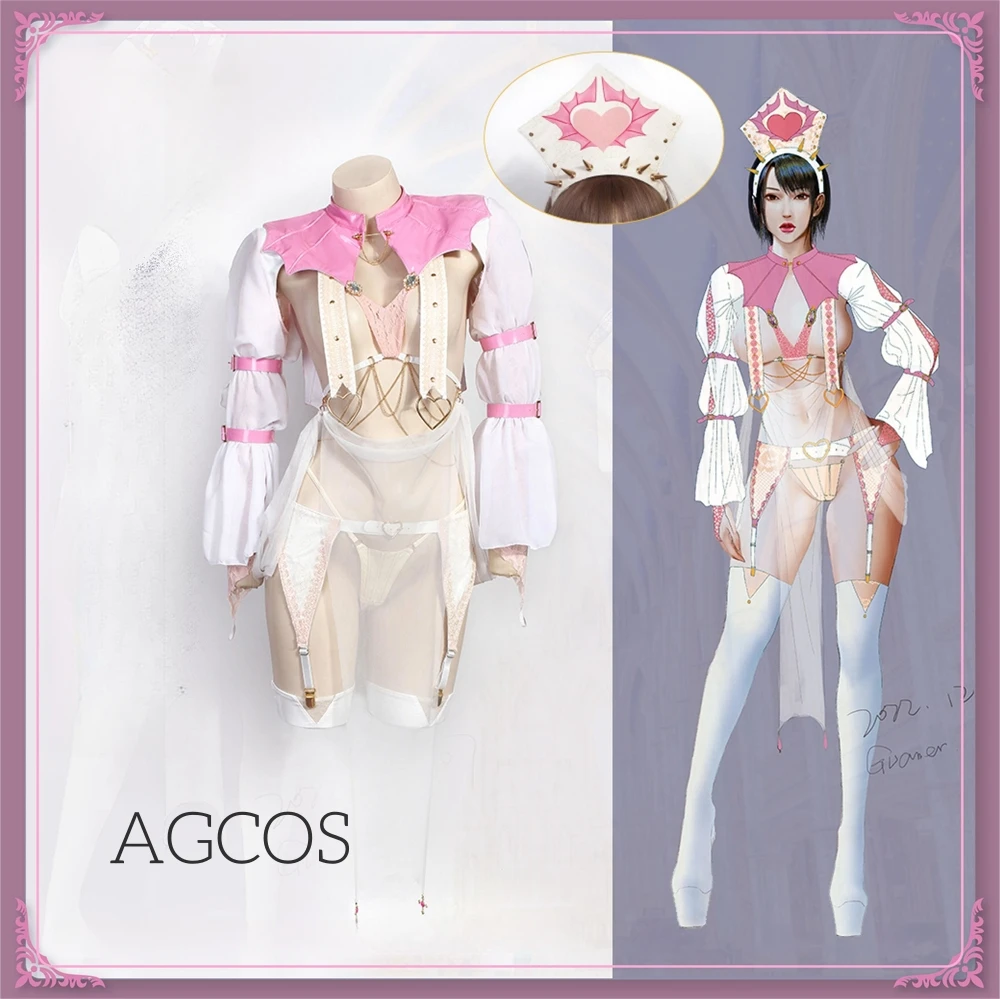 

AGCOS Original Design Bishop Enchantment Sweet Nun Cosplay Costume Woman Halloween Uniforms Nun Lingeries Sexy Cosplay