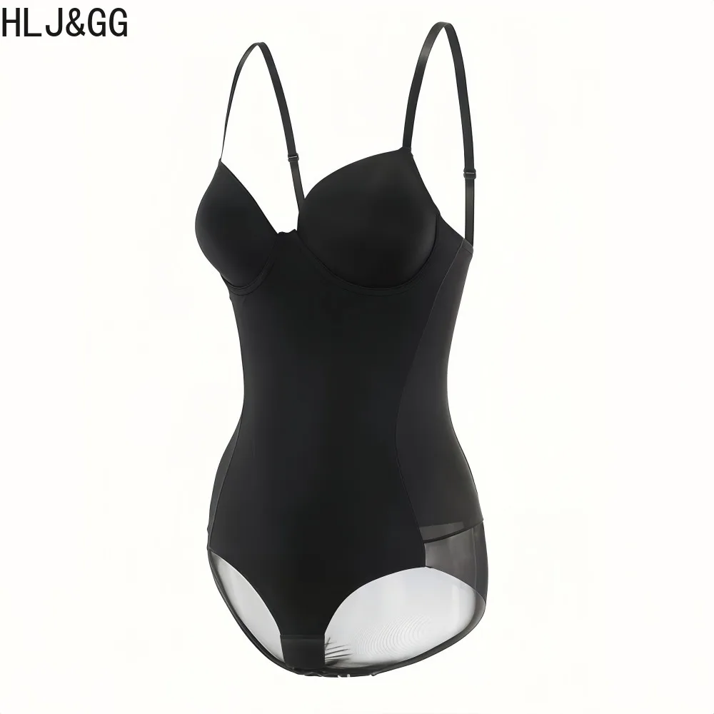 HLJ&GG Sexy Two Piece Outfits Woman Solid Color Sleeveless Backless Bodysuit + Bodycon Skirt Matching Female Streetwear Clothing