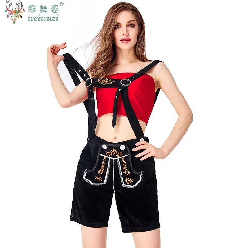 Niemiecki tradycyjny festiwal piwa ubrania dla dorosłych bawarskich kobiet czterokolorowy kombinezon w kratę garnitur damski