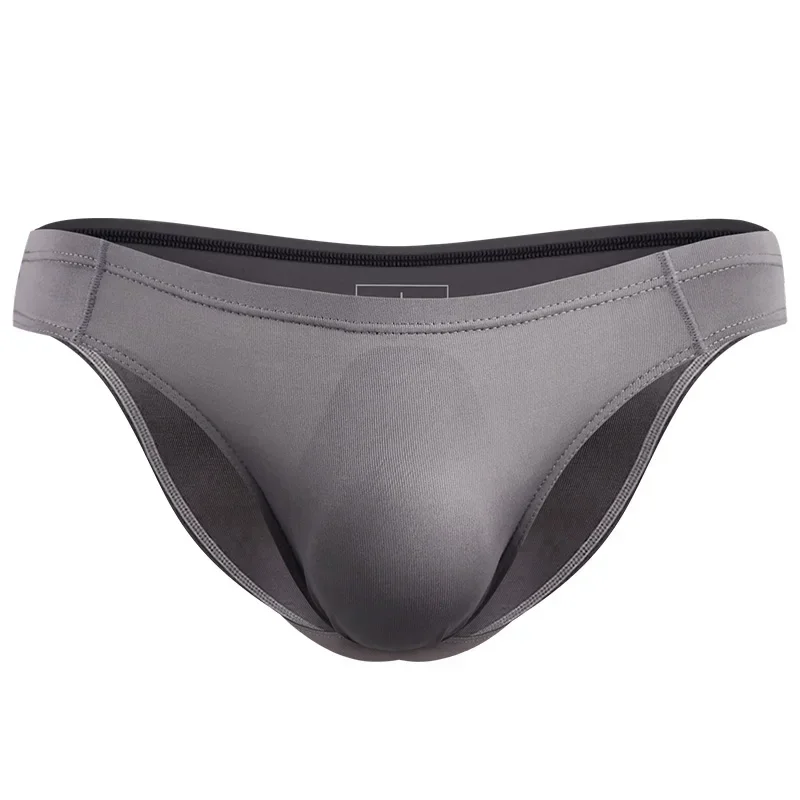 

5PCS Men's briefs, ice silk, breathable, sexy, thin, U-convex transparent one-piece low-rise briefs