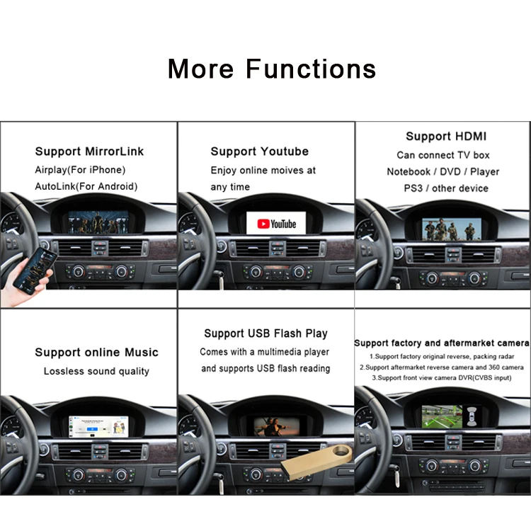 Carplay أندرويد السيارات مشغل وسائط متعددة ل F01 F02 F10 F11 F26 F70 F71 E25 E60 E84 E92 CIC Carplay وحدة
