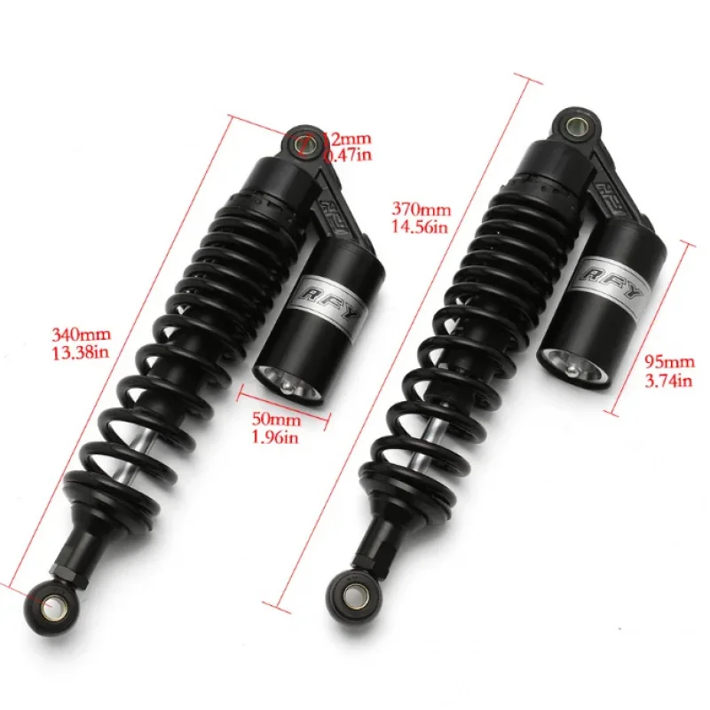 340mm 350mm 360mm 8mm Spring Motorcycle Shock Absorbers for Honda Yamaha Suzuki Kawasaki Dirt Bike Gokart ATV