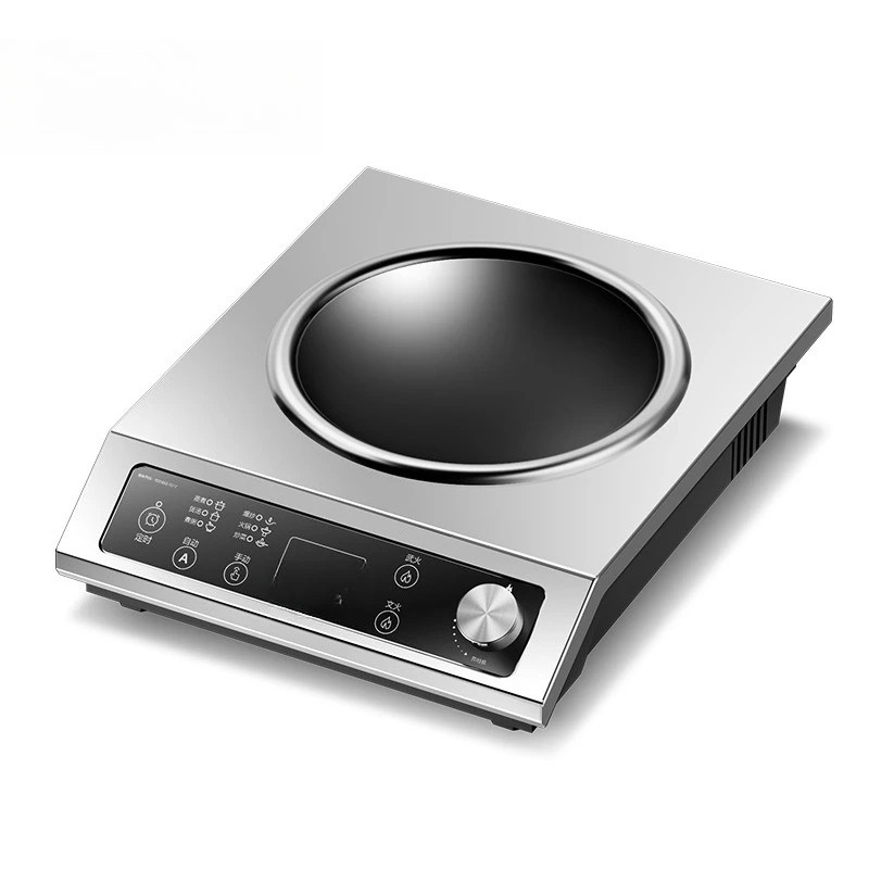 Concave Electromagnetic Stove 3500W, High Power Commercial Induction Cooker for Stir-Frying, Fast Heating Electric Wok Burner