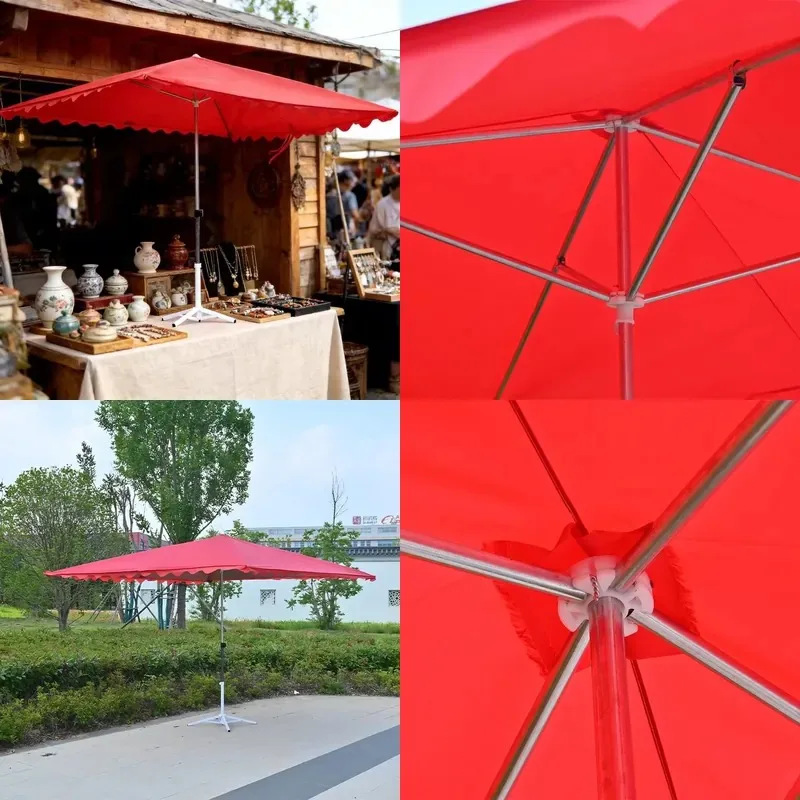 Heavy-duty windproof and waterproof square market tent umbrella 2.5x3m galvanized steel 4 umbrella bones can be
