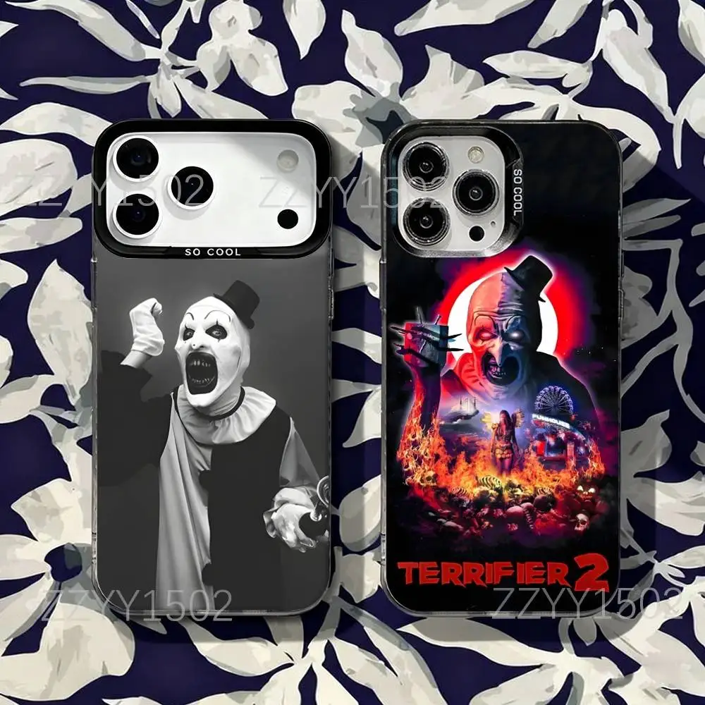 

Horror Film T-Terrifier 3 2 Phone Case For iPhone 17,16,15,14,13,12,X,8,Pro,Max,Plus,SE4,Air,Mini HD Black IMD Matte