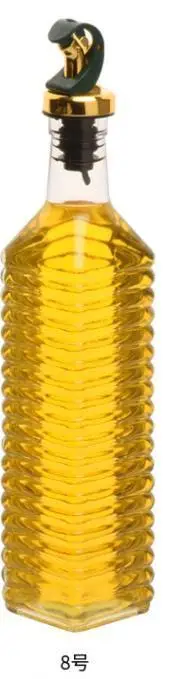 500ml Transparante Glazen Olijfoliefles Lekvrij Keuken Kruiden Sojasaus Azijn Drukklep Type Cruet Barbecue Fles