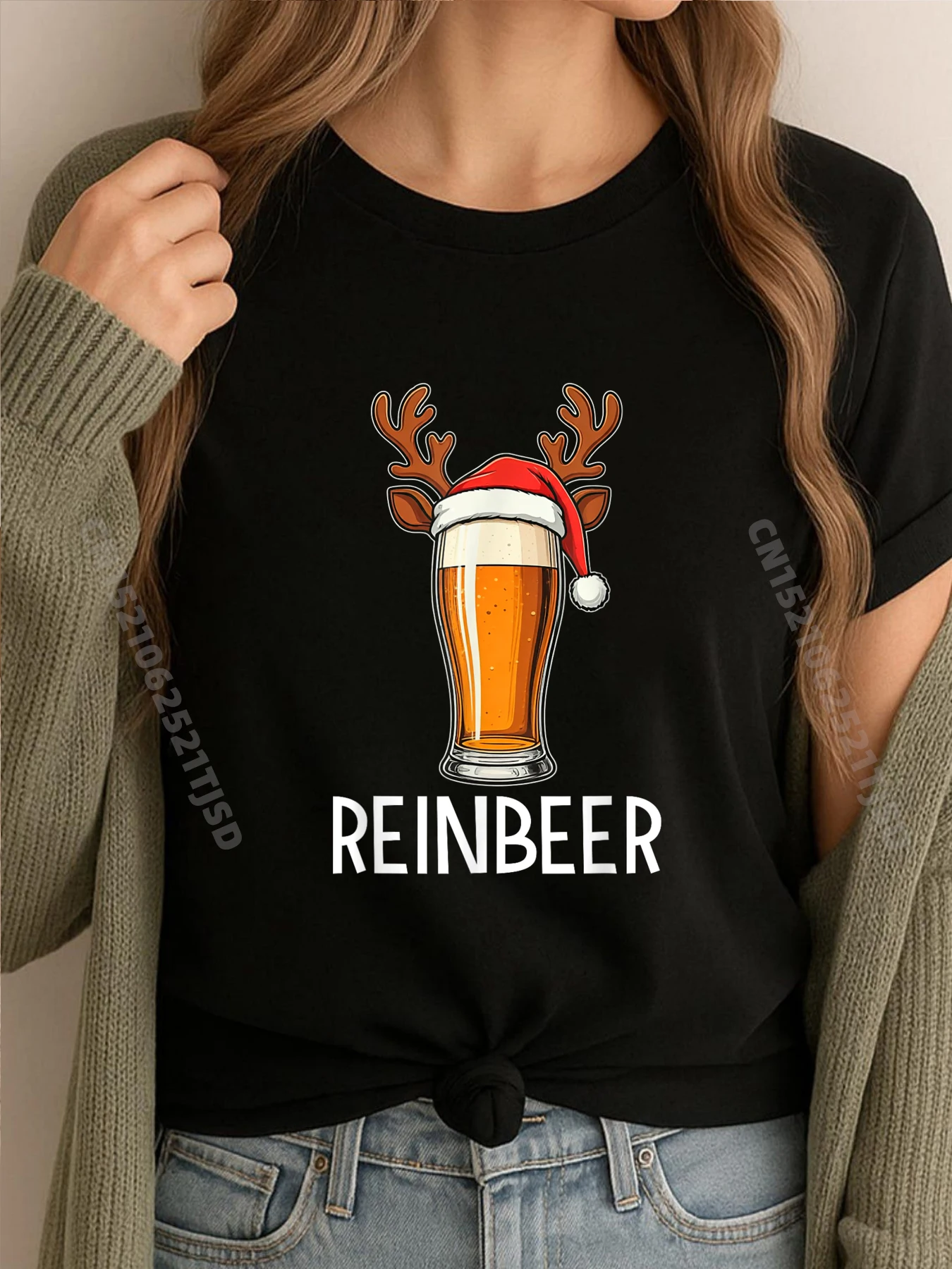 

Winedeer Reinbeer Шапка Санта-Клауса с оленями Пара Рождественская одинаковая уличная одежда Футболка Распродажа День влюбленных