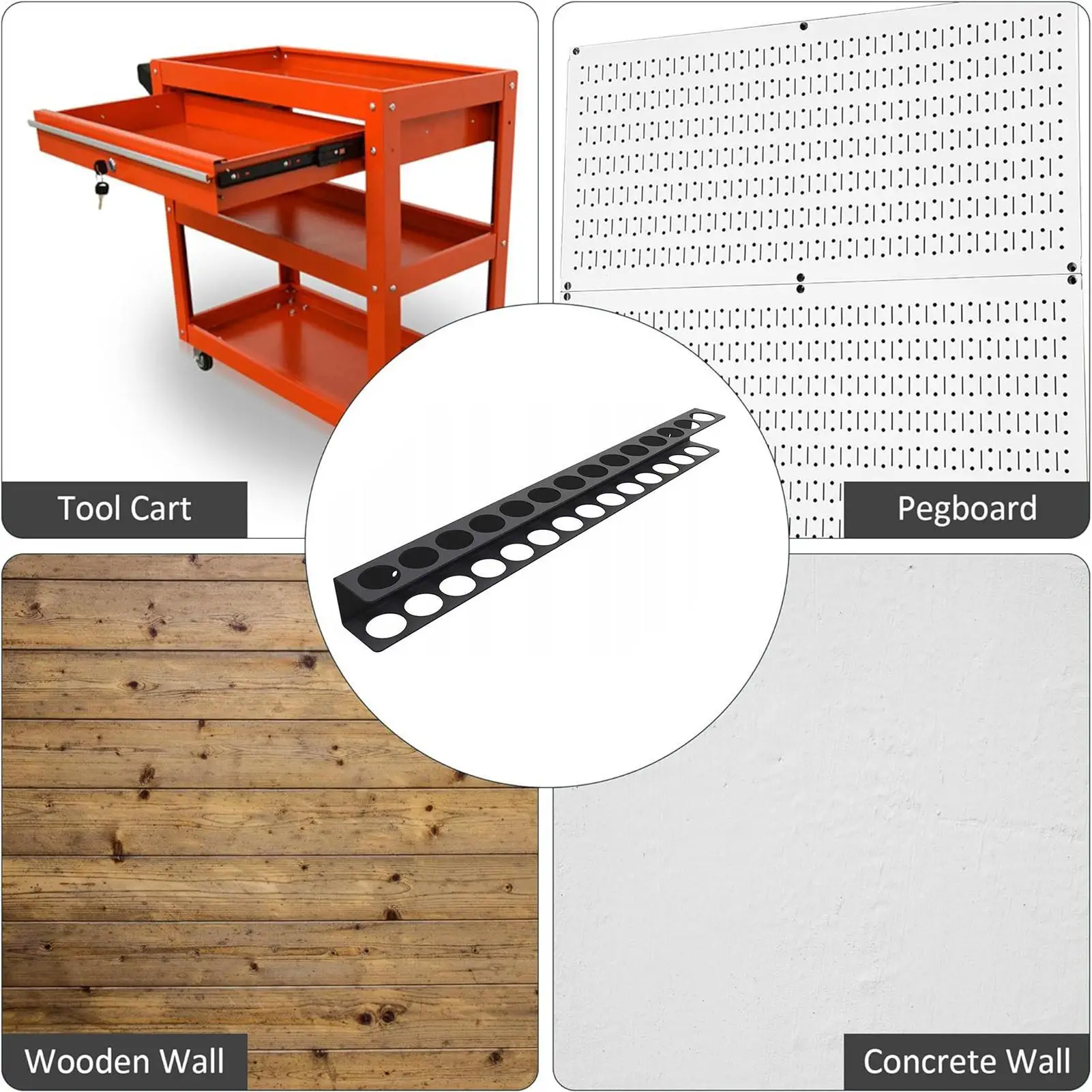 Wall Mount Wrench Screwdriver Organizer Rail Rack Storage Holder Garage Workshops Hand Tool Organization Rack